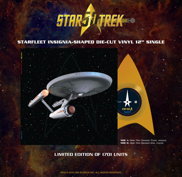 Star Trek 50th Anniversary Starfleet Insignia Die-Cut Vinyl 12" Single - Click Image to Close